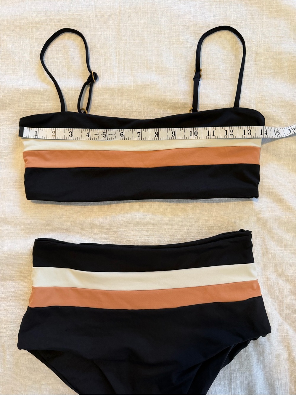 L*Space Rebel Stripe Color Block Bikini Size M/L - Picture 6 of 9